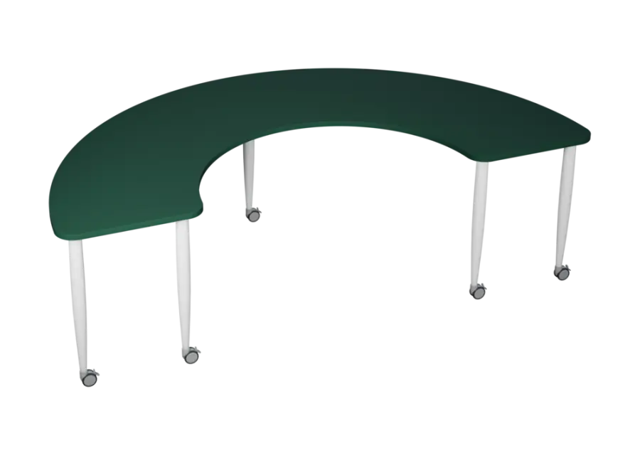 PLAYFORM 227 K modulární hravé stoly, mobilní, výška 750 mm, kovová podnož bílá, deska 25 mm, zelený
